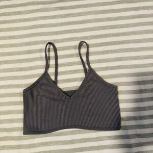 Gray Ribbed Bralette